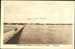 Bridge From Merritt's Island To Cocoa Florida Postcard Postcard