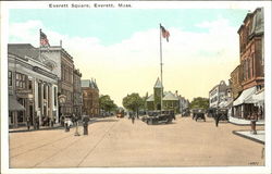 Everett Square Massachusetts Postcard Postcard