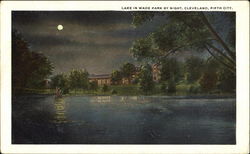 Lake In Wade Park By Night Postcard
