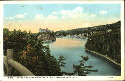 Hotel And Lake From Eagle Cliff Mohonk Lake, NY Postcard Postcard