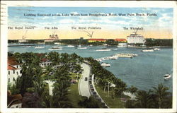 Eastward Across Lake Worth From Pennsvlvania Hotel Postcard