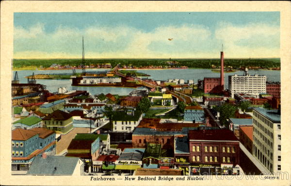 Fairhaven - New Bedford Bridge And Harbor Massachusetts