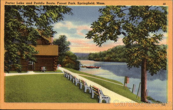 Porter Lake And Paddle Boats, Forest Park Springfield Massachusetts