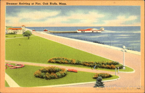Steamer Arriving At Pier Oak Bluffs Massachusetts