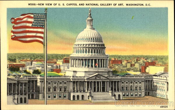 New View Of U. S. Capitol And National Gallery Of Art Washington District of Columbia