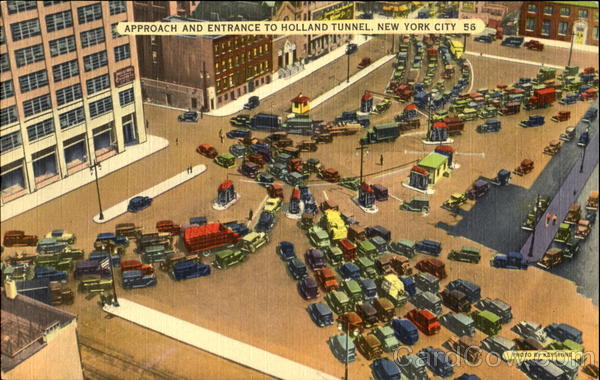 Approach And Entrance To Holland Tunnel New York City