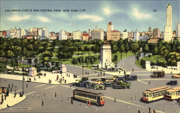 Columbus Circle And Central Park New York City