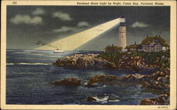 Portland Head Light By Night, Casco Bay Postcard