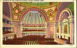 Interior Of The Christian Science Church Postcard