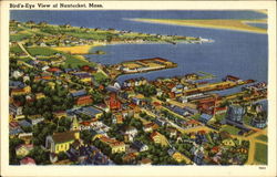Bird's-Eye View Of Nantucket Massachusetts Postcard Postcard