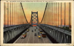 Delaware River Bridge Philadelphia, PA Postcard Postcard