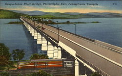 Susquehanna River Bridge, Philadelphia Ext., Pennsylvania Turnpike Postcard Postcard