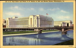 U. S. Post Office An Penna R. R. Station, 30th and Market Streets Philadelphia, PA Postcard Postcard