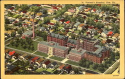 St. Vincent's Hospital Erie, PA Postcard Postcard