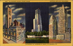 Cathedral Of Learning At Night Pittsburgh, PA Postcard Postcard