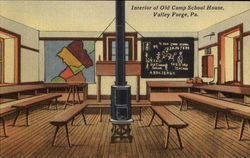 Interior Of Old Camp School House Valley Forge, PA Postcard Postcard