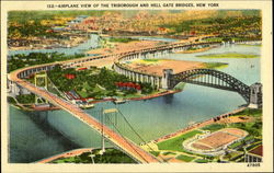 Airplane View Of The Triborough And Hell Gate Bridges New York, NY Postcard Postcard