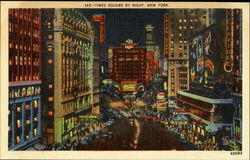 Times Square By Night New York, NY Postcard Postcard