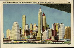 Downtown Skyline New York, NY Postcard Postcard