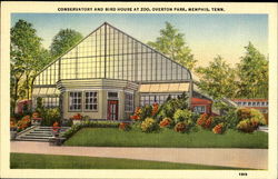 Conservatory And Bird House At Zoo, Overton Park Memphis, TN Postcard Postcard