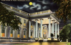 White House At Night Postcard