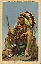 Acee Blue Eagle, Famous Oklahoma Indian Artist Postcard