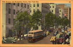 Fifth Avenue And Rockefeller Center Postcard