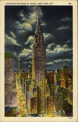 Chrysler Building At Night Postcard