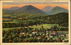 Old Fair Grounds And Three Sisters Mountains Postcard