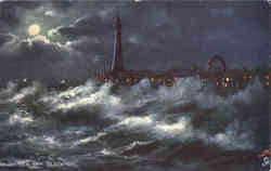 Tuck's Oilette Rough Sea Off Blackpool Postcard
