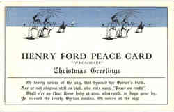 Henry Ford Peace Card Christmas Postcard Postcard