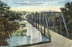 White River Bridge on Jefferson Highway Cut Off Eureka Springs, AR Postcard Postcard