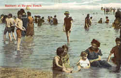 Bathers at Revere Beach Massachusetts Postcard Postcard