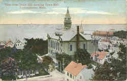 View from Town Hill Showing Town Hall Provincetown, MA Postcard Postcard