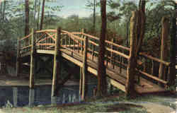 Rustic Bridge, Morton Park Plymouth, MA Postcard Postcard