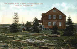 The Highest Point in Mass. Summit House and Tower on Greylock Mt Postcard