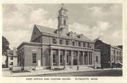 Post Office and Custom House Plymouth, MA Postcard Postcard