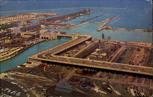View Looking East Showing Outer Drive Chicago Illinois