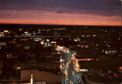 Downtown At Night, Amite Street Postcard