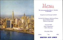 Landmark On Manhattan - United Airlines Menu Postcard