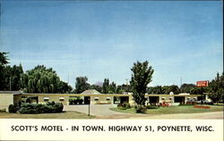 Scott's Motel, Highway 51 Poynette, WI Postcard Postcard
