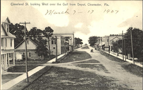 Cleveland St. Looking West Over The Gulf From Depot Clearwater Florida