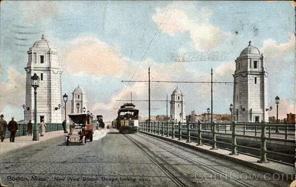 New West Boston Bridge Looking East Massachusetts