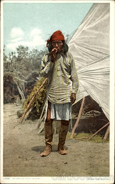 An Apache Chief In Camp Native Americana