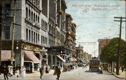 West Fifth Street Auditorium To The Left Los Angeles, CA Postcard Postcard