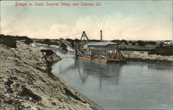 Dredger On Canal, Imperial Valley Postcard