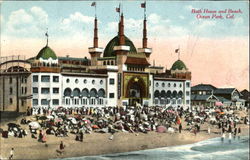 Bath House And Beach Ocean Park California Postcard Postcard