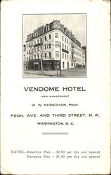 Vendome Hotel Washington, DC Washington DC Postcard Postcard
