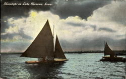Moonlight On Lake Manawa Postcard