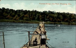 Pontoon Bridge, Elm Park Postcard